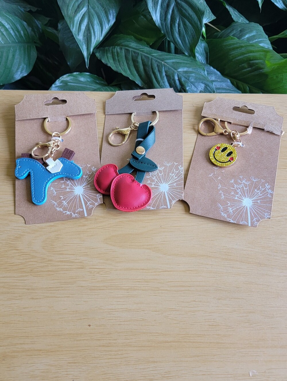 CBOCS Keychain Bundle with Blue Horse, Cherries , and Smiley Face